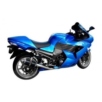 Delkevic slip-on kit Oval Carbon 225mm zonder e-keur - ZZR1400/ZX14 (2008-2011)