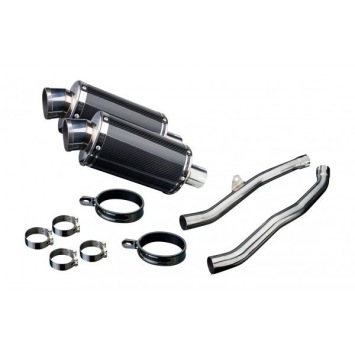 Delkevic slip-on kit Oval Carbon 225mm zonder e-keur - ZZR1400/ZX14 (2008-2011)