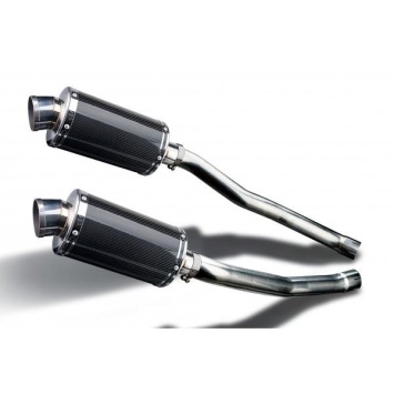 Delkevic slip-on kit Oval Carbon 225mm zonder e-keur - ZZR1400/ZX14 (2008-2011)