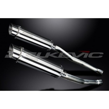 Delkevic slip-on kit Round RVS 350mm zonder e-keur - ZZR1400/ZX14 (2008-2011)