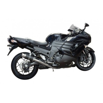 Delkevic slip-on kit Round Carbon 200mm zonder e-keur - ZZR1400 (2012-2020)