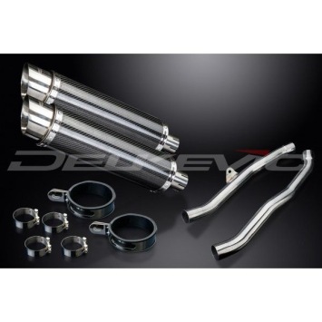 Delkevic slip-on kit Round Carbon 350mm zonder e-keur - ZZR1400/ZX14 (2008-2011)