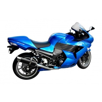 Delkevic slip-on kit Round Carbon 350mm zonder e-keur - ZZR1400/ZX14 (2008-2011)