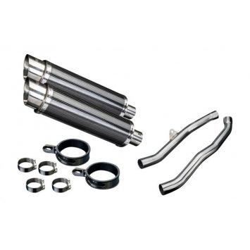 Delkevic slip-on kit Round Carbon 350mm zonder e-keur - ZZR1400/ZX14 (2008-2011)