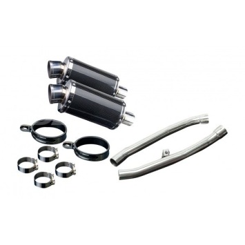 Delkevic slip-on kit Oval Carbon 225mm zonder e-keur - ZZR1400 (2012-2020)