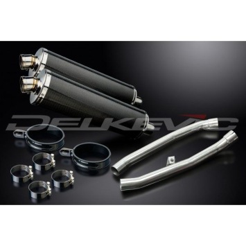 Delkevic slip-on kit Oval Carbon 450mm zonder e-keur - ZZR1400 (2012-2020)