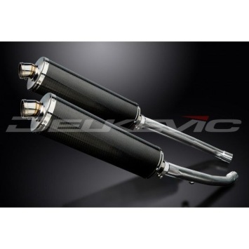 Delkevic slip-on kit Oval Carbon 450mm zonder e-keur - ZZR1400 (2012-2020)