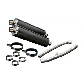 Delkevic slip-on kit Oval Carbon 450mm zonder e-keur - ZZR1400 (2012-2020)