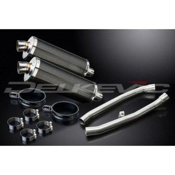 Delkevic slip-on kit Oval Carbon 350mm zonder e-keur - ZZR1400 (2012-2020)