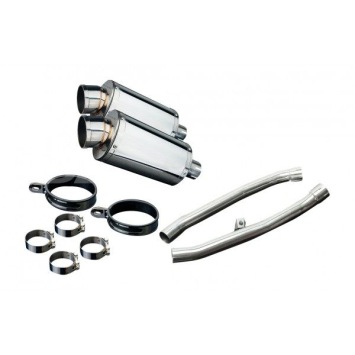 Delkevic slip-on kit Oval RVS 225mm zonder e-keur - ZZR1400 (2012-2020)