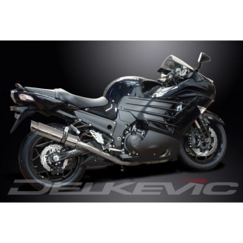 Delkevic slip-on kit Round RVS 350mm zonder e-keur - ZZR1400 (2012-2020)