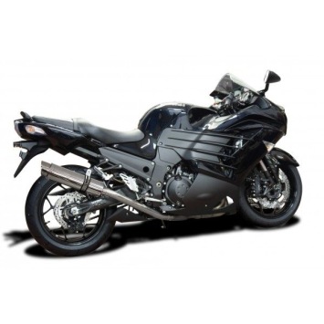 Delkevic slip-on kit Round RVS 350mm zonder e-keur - ZZR1400 (2012-2020)