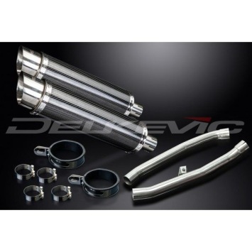 Delkevic slip-on kit Round Carbon 350mm zonder e-keur - ZZR1400 (2012-2020)