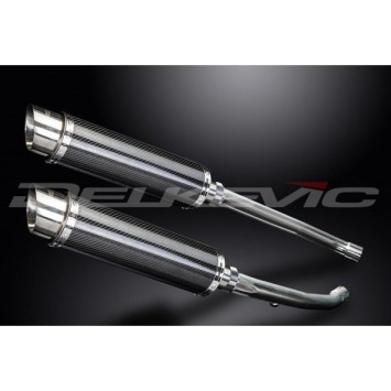 Delkevic slip-on kit Round Carbon 350mm zonder e-keur - ZZR1400 (2012-2020)