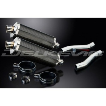 Delkevic slip-on kit Oval Carbon 350mm zonder e-keur - ZZR400/600 (1990-2009)