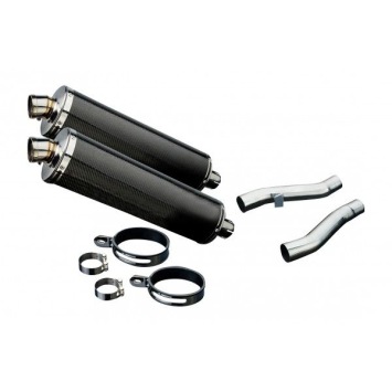 Delkevic slip-on kit Oval Carbon 450mm zonder e-keur - ZZR400/600 (1990-2009)