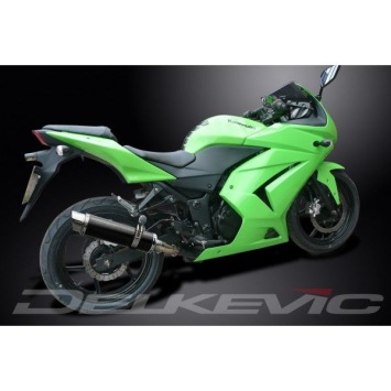 Delkevic volledig systeem Round Carbon 350mm zonder e-keur - NINJA 250R (2008-2013)