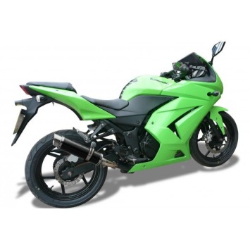 Delkevic volledig systeem Round Carbon 350mm zonder e-keur - NINJA 250R (2008-2013)
