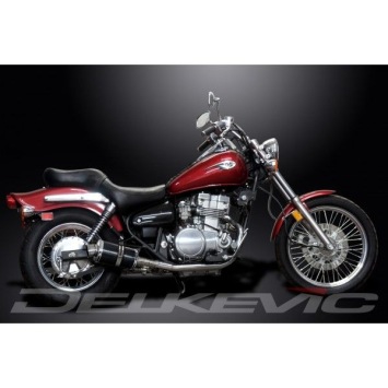 Delkevic slip-on kit Oval Carbon 225mm zonder e-keur - EN500C 1996-2009