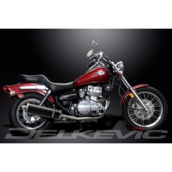 Delkevic slip-on kit Oval Carbon 450mm zonder e-keur - EN500C 1996-2009