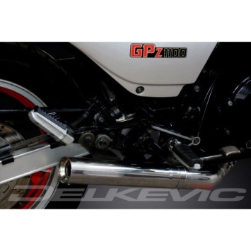 Delkevic volledig systeem Short Straight RVS 350mm zonder e-keur - GPZ1100 Uni-Trak ZX1100A (1983-1985)