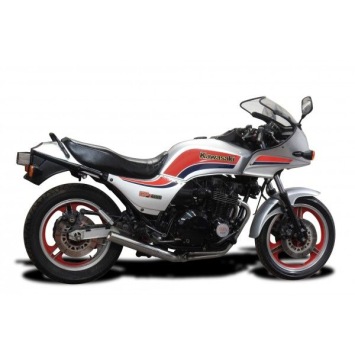 Delkevic volledig systeem Short Straight RVS 350mm zonder e-keur - GPZ1100 Uni-Trak ZX1100A (1983-1985)