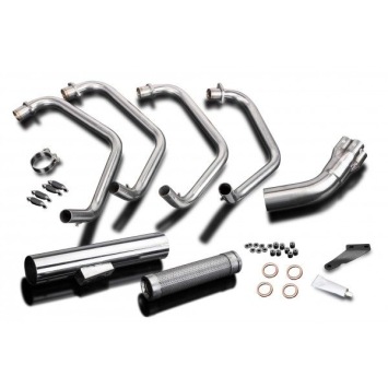 Delkevic volledig systeem Short Straight RVS 350mm zonder e-keur - GPZ1100 Uni-Trak ZX1100A (1983-1985)