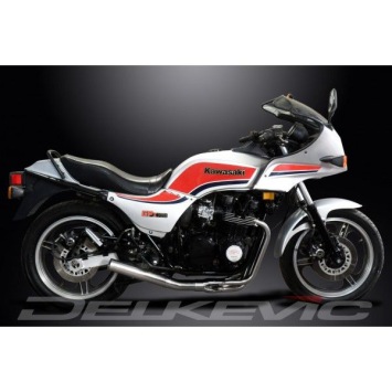 Delkevic volledig systeem Short Straight RVS 350mm zonder e-keur - GPZ750 Uni-Trak (ZX750A)