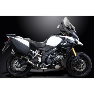 Delkevic slip-on kit Round Carbon 350mm zonder e-keur - DL1000 V-STROM (2014-2020)