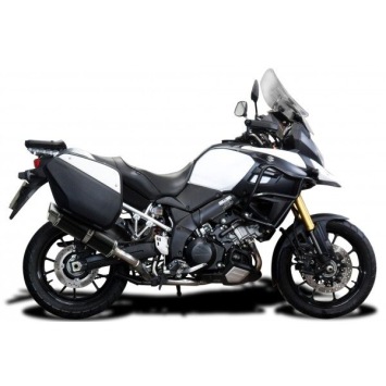 Delkevic slip-on kit Round Carbon 350mm zonder e-keur - DL1000 V-STROM (2014-2020)