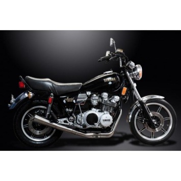 Delkevic volledig systeem Megaphone RVS 550mm zonder e-keur - YAMAHA XS750 XS850 78-82