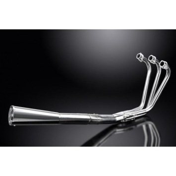 Delkevic volledig systeem Megaphone RVS 550mm zonder e-keur - YAMAHA XS750 XS850 78-82