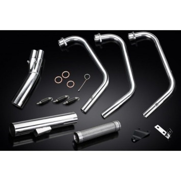 Delkevic volledig systeem Short Straight RVS 350mm zonder e-keur - YAMAHA XS750 XS850 78-82