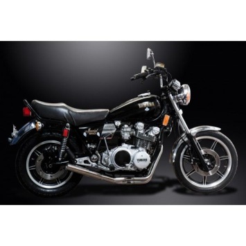 Delkevic volledig systeem Short Straight RVS 350mm zonder e-keur - YAMAHA XS750 XS850 78-82