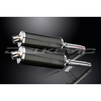 Delkevic slip-on kit Oval Carbon 350mm zonder e-keur - GPZ900R ZX900A (1984-2003)