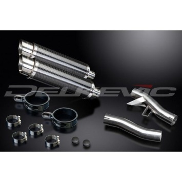 Delkevic slip-on kit Round Carbon 350mm zonder e-keur - GTR1000 (1986-2006)