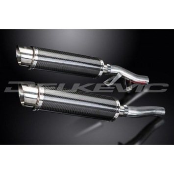 Delkevic slip-on kit Round Carbon 350mm zonder e-keur - GTR1000 (1986-2006)