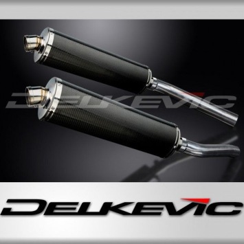 Delkevic slip-on kit Oval Carbon 450mm zonder e-keur - KLV1000 (2004-2005)