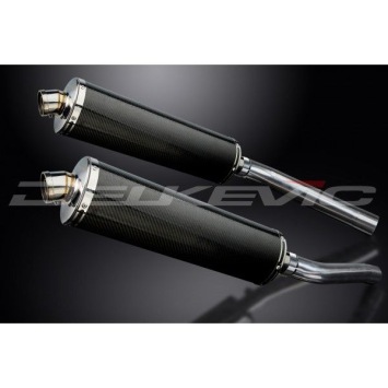 Delkevic slip-on kit Oval Carbon 450mm zonder e-keur - KLV1000 (2004-2005)