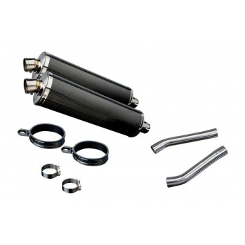 Delkevic slip-on kit Oval Carbon 450mm zonder e-keur - KLV1000 (2004-2005)