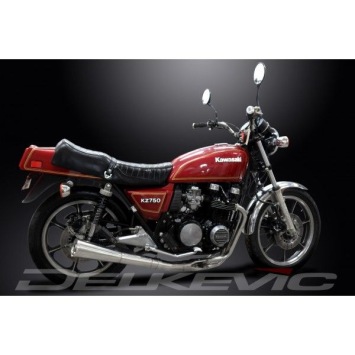 Delkevic volledig systeem Megaphone RVS 550mm zonder e-keur - Z750E KZ750E (1980-1982)