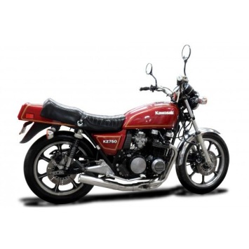 Delkevic volledig systeem Short Straight RVS 350mm zonder e-keur - Z750E KZ750E (1980-1982)