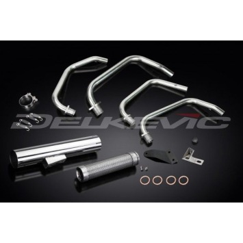 Delkevic volledig systeem Short Straight RVS 350mm zonder e-keur - KZ750F 750LTD (1983)