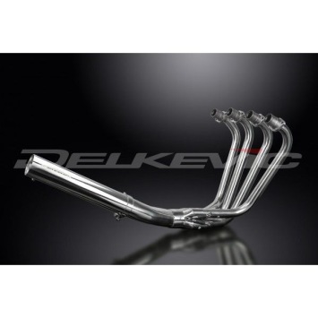 Delkevic volledig systeem Short Straight RVS 350mm zonder e-keur - KZ750F 750LTD (1983)