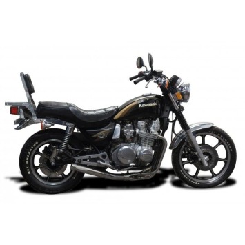 Delkevic volledig systeem Short Straight RVS 350mm zonder e-keur - KZ750F 750LTD (1983)