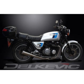 Delkevic volledig systeem Megaphone RVS 550mm zonder e-keur - KZ750P GT750 (1982-1988)