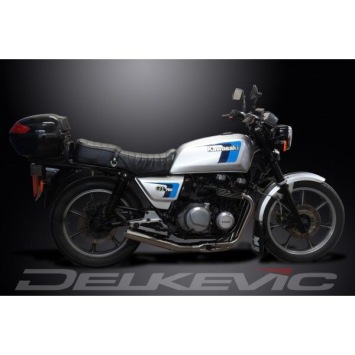 Delkevic volledig systeem Short Straight RVS 350mm zonder e-keur - KZ750P GT750 (1982-1988)