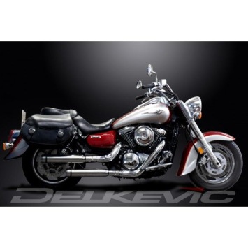 Delkevic slip-on kit Round RVS 410mm zonder e-keur - VN1600 Classic (2003-2008)