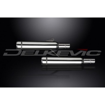 Delkevic slip-on kit Round RVS 410mm zonder e-keur - VN1600 Classic (2003-2008)