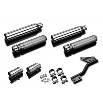 Delkevic slip-on kit Round RVS 410mm zonder e-keur - VN1600 Classic (2003-2008)